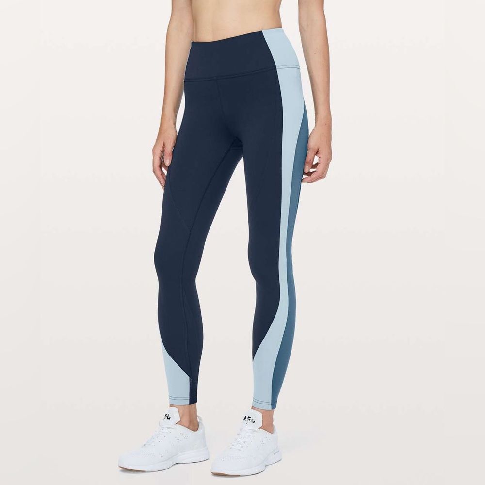 Lululemon Get Going Train Tight 28" True Navy Cascade Blue Thunder Blue Size 8